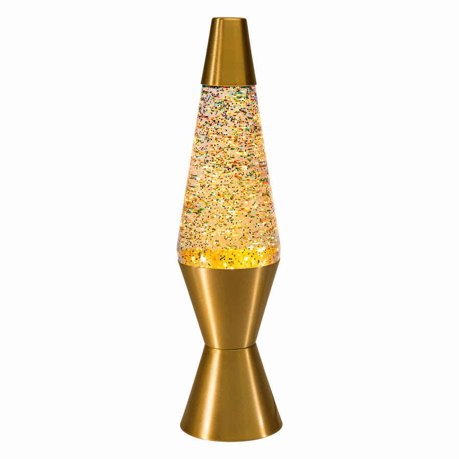 14.5″ LAVA LAMP RAINBOW GLITTER – CLEAR/GOLD X1